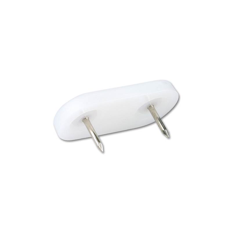 Plastglider Hage Hvit m stift 20mm x 45mm (4 stk)