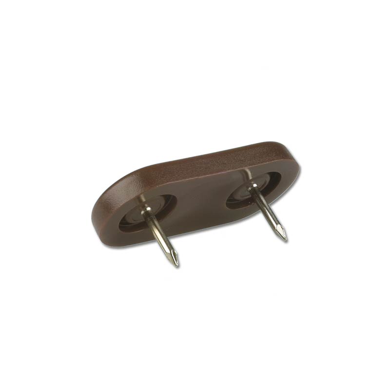 Plastglider Hage Brun m stift 18mm x 30mm (4 stk)