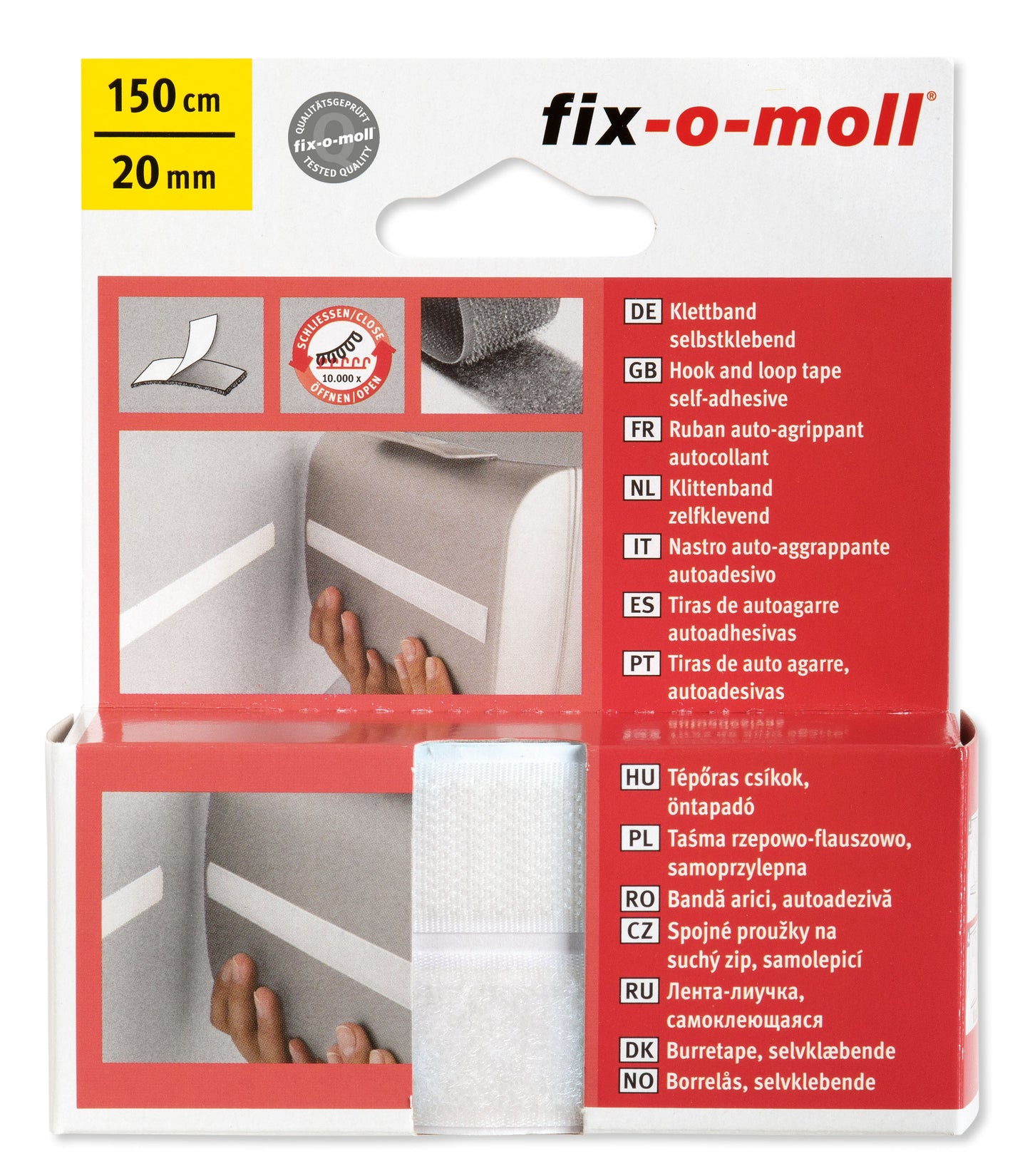 Borrelås Selvklebende Hvit (150cmx20mm)