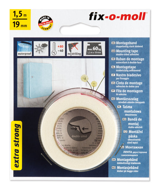 Monteringstape 1,5mx19mm 60kg