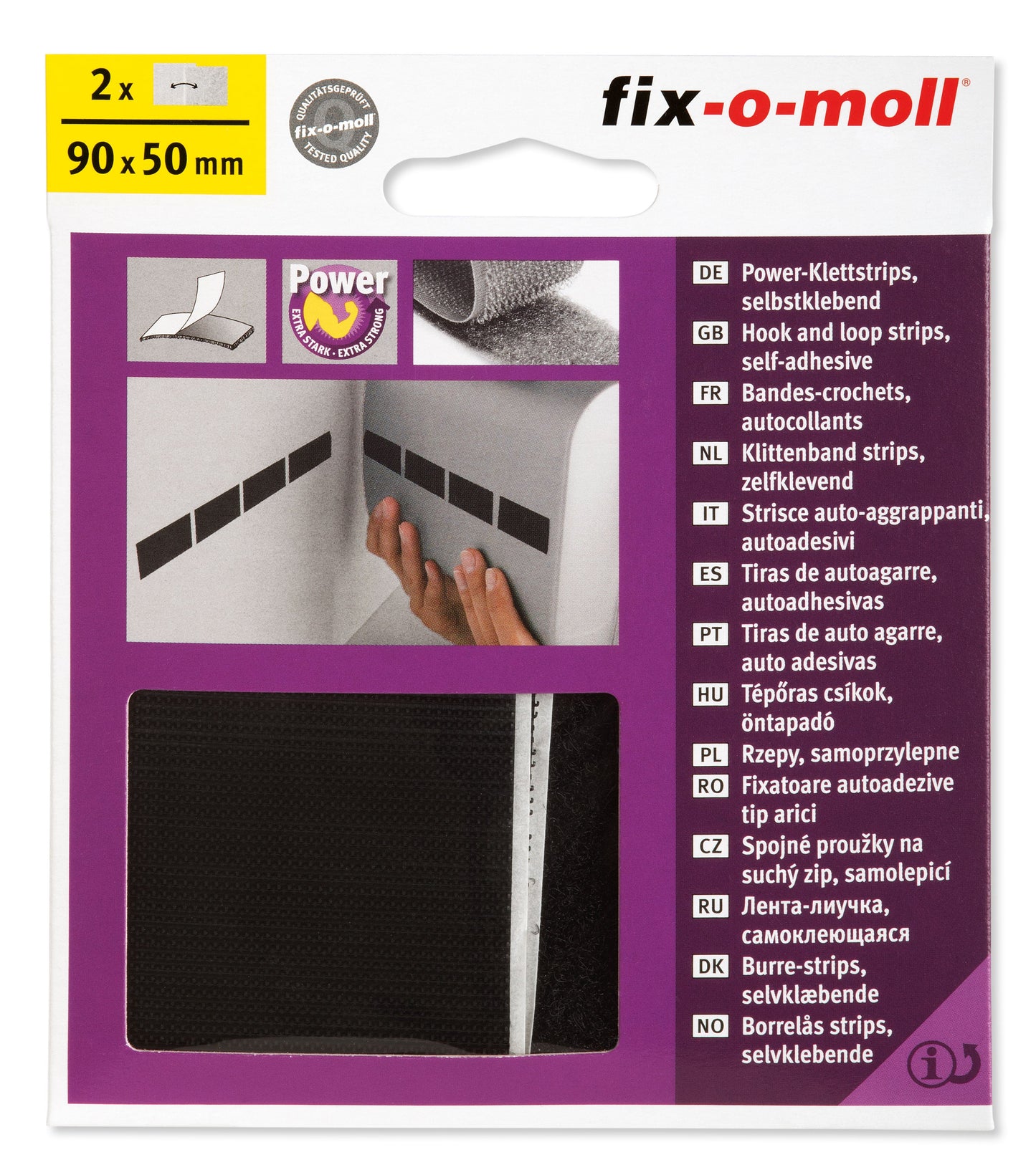 Borrelås 90mmx50mm sort