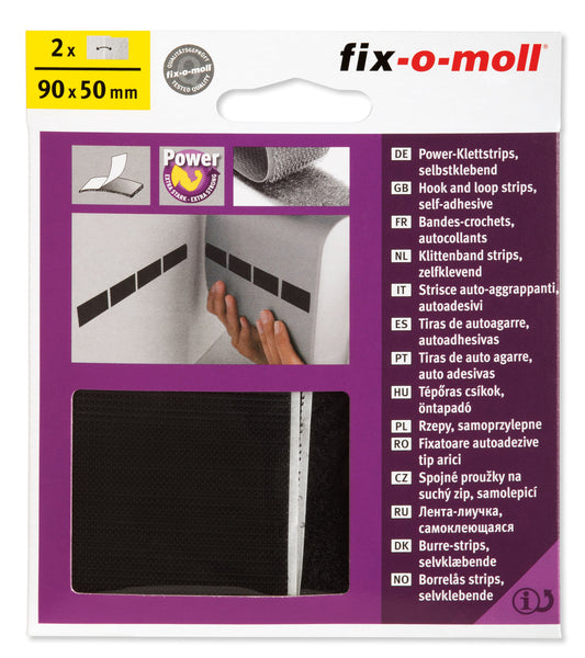 Borrelås 90mmx50mm sort