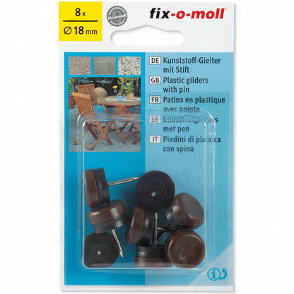 Plast m stift Brun 18mm (8 stk)
