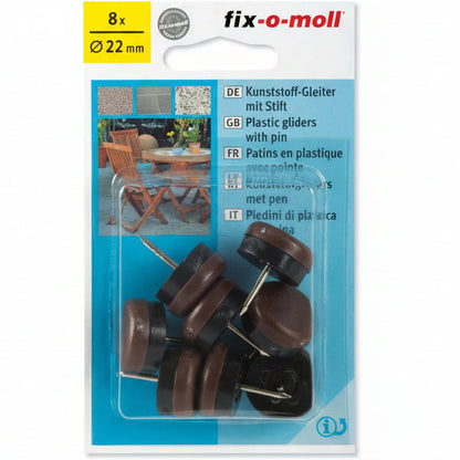 Plast m stift Brun 22mm (8 stk)