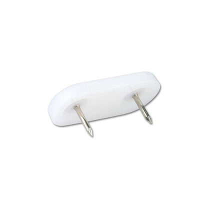 Plastglider Hage Hvit m stift 18mm x 30mm (4 stk)