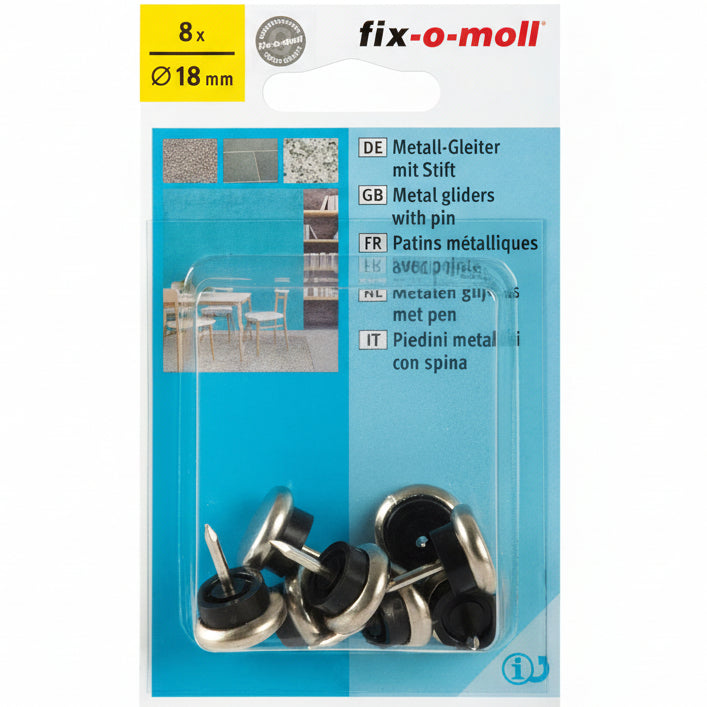Metall m stift 18mm (8 stk)