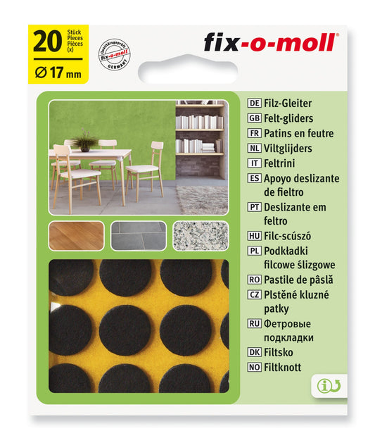 Filtknott Brun 17mm (20 stk)