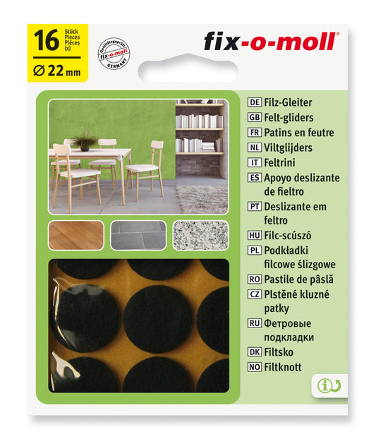 Filtknott Brun 22mm (16 stk)