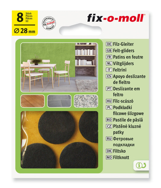 Filtknott Brun  28mm (8 stk)