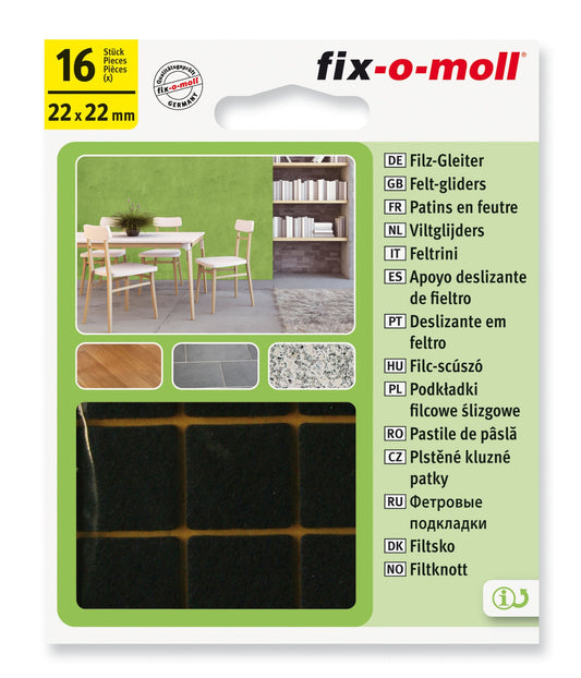 Filtknott Brun 22x22mm (16 stk)