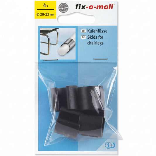 Rørmøbel Glider Ø5,5mmx20-22mm Sort (4 stk)