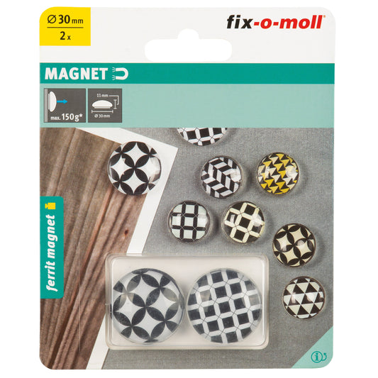 Magnet Glass Dekor Ferrite Ø30mm11mm2stk