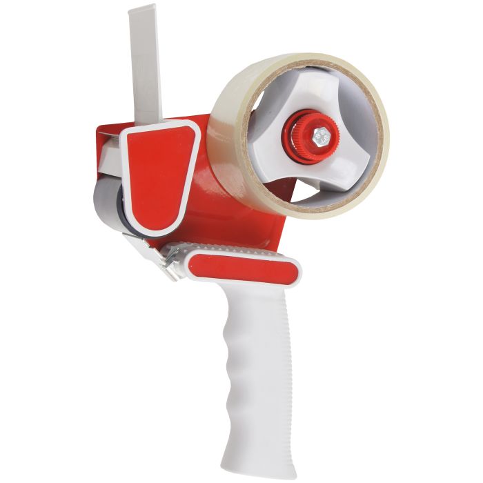 Pakketape 25m transp.  med dispenser