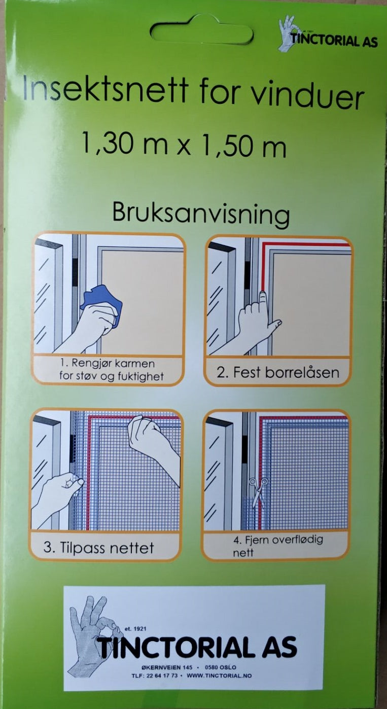 Insektsnetting 1,30m x 1,50m Sort