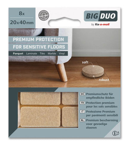 Filtknott Beige Bigduo 20x40mm (8 stk)