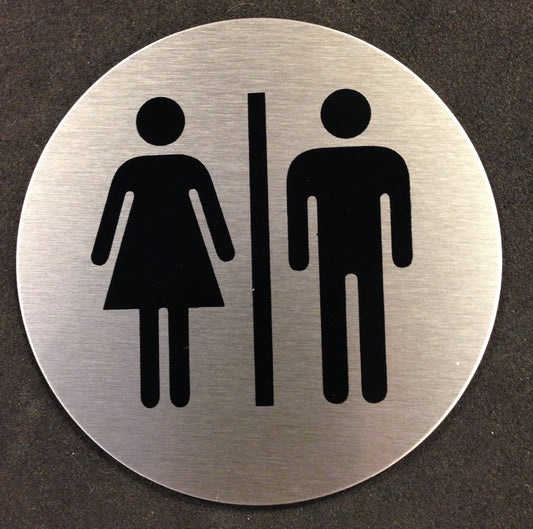Skilt WC Dame+Herre Ø75mm