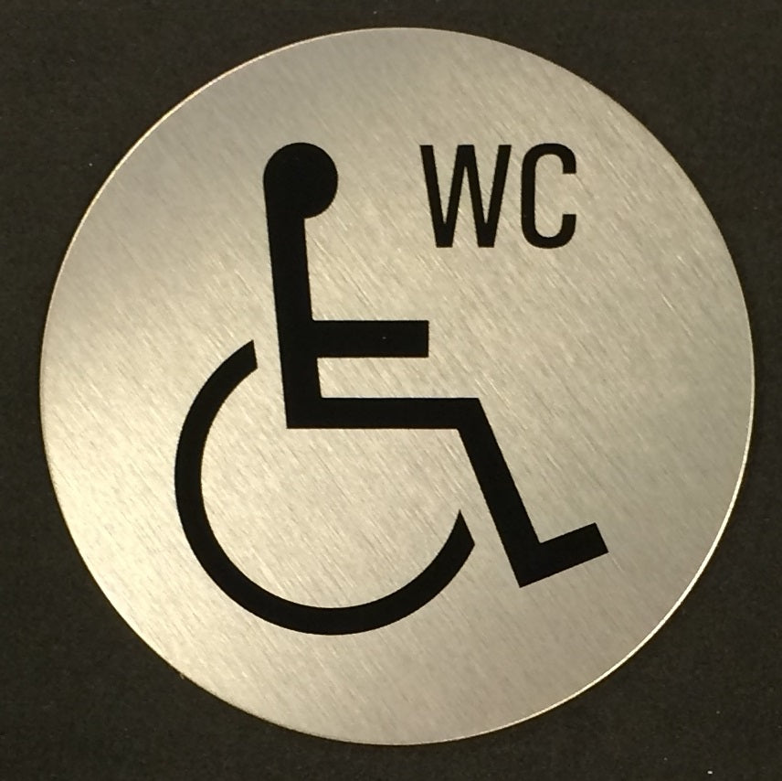 Skilt WC Rullestol Ø75mm