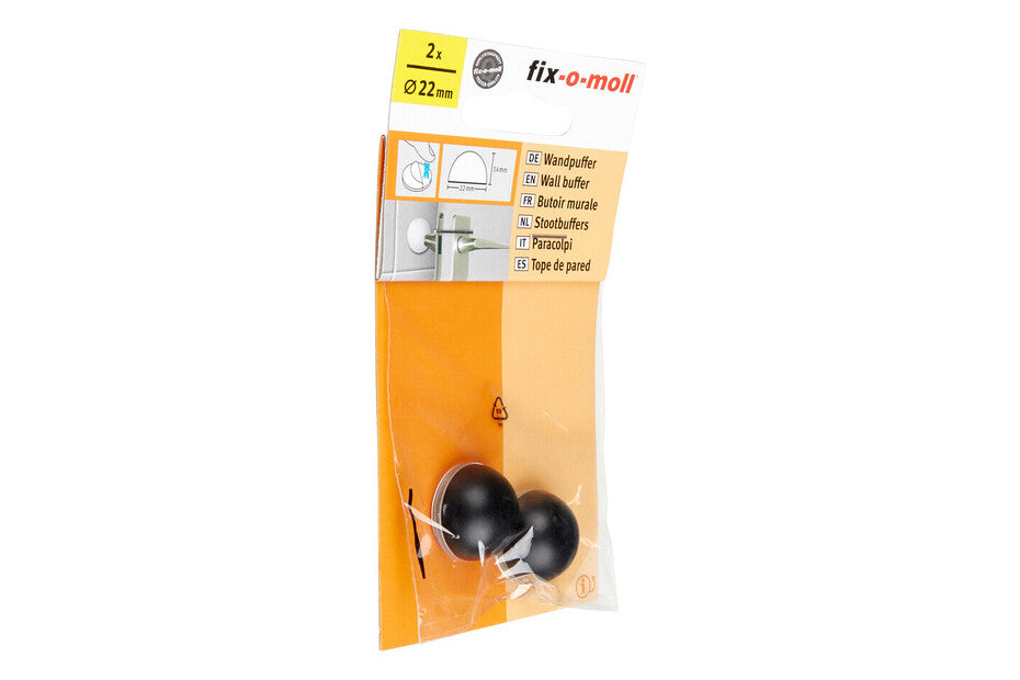 Veggbeskytter sort 22mm (2 stk)