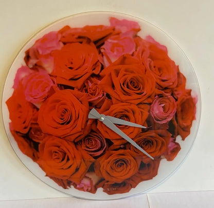 Veggklokke NEXTIME glass ROSE PINK