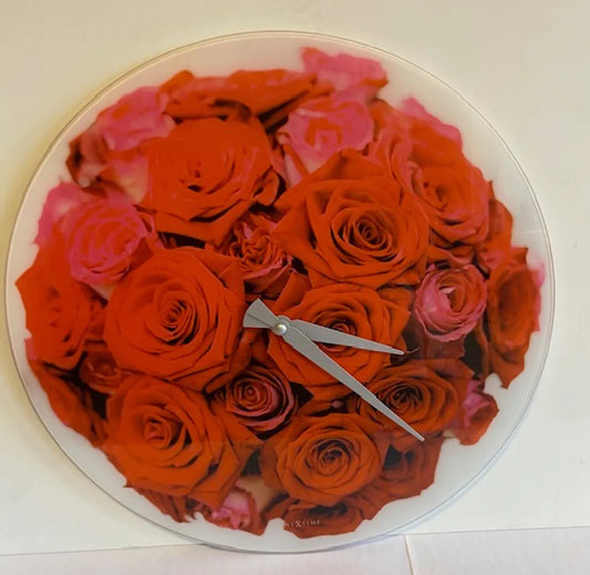 Veggklokke NEXTIME glass ROSE PINK