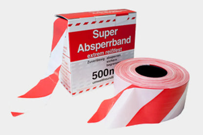 Sperrebånd Rød/hvit 500mx80mm